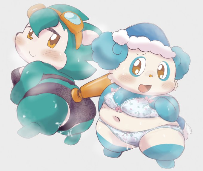 🏷女の子二人のイラストを貼る見た人もやる
勝負服 勝負下着を身に纏うケモ女子さん…🎑(🈶リクエストより) 