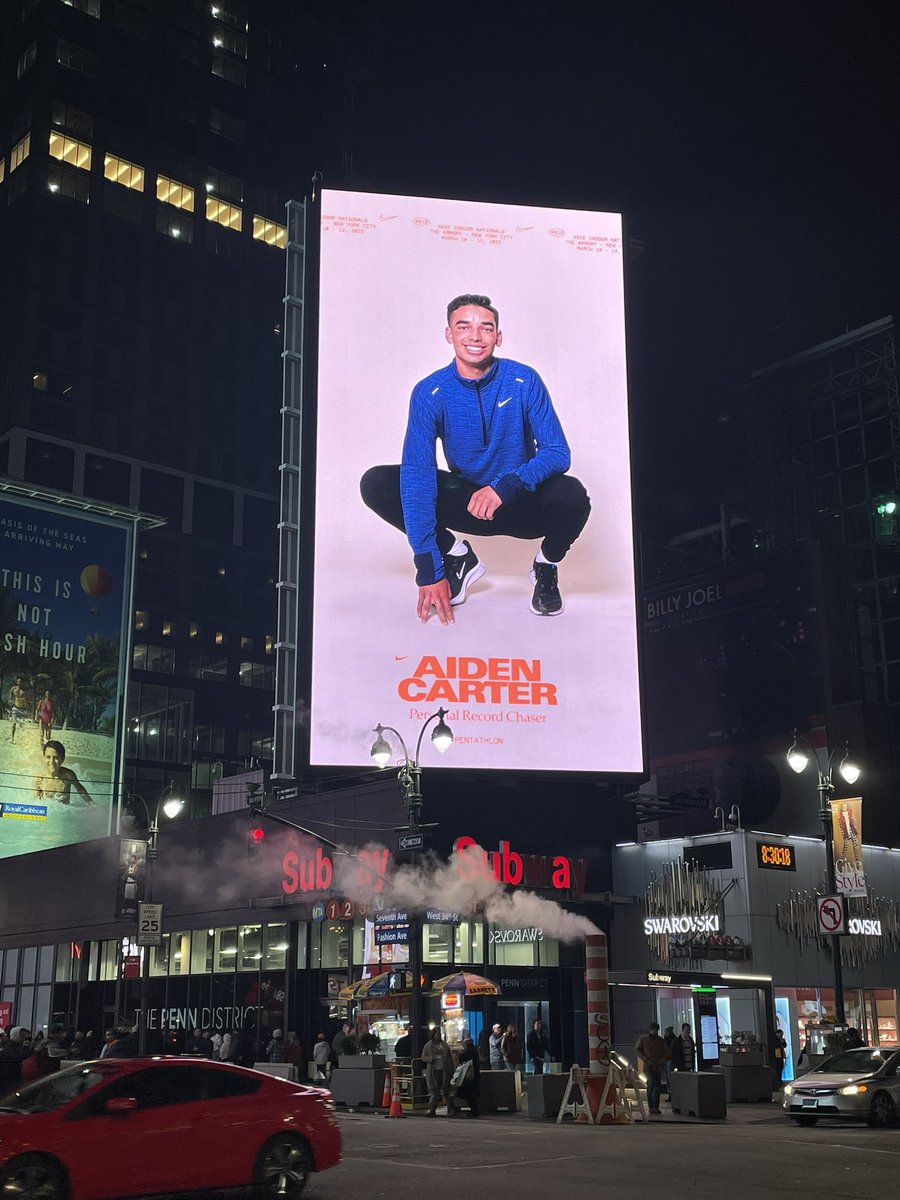 Thanks @nike for featuring National Champ <a href="/dashcarter5/">AJ Carter</a> on your billboard in New York City!