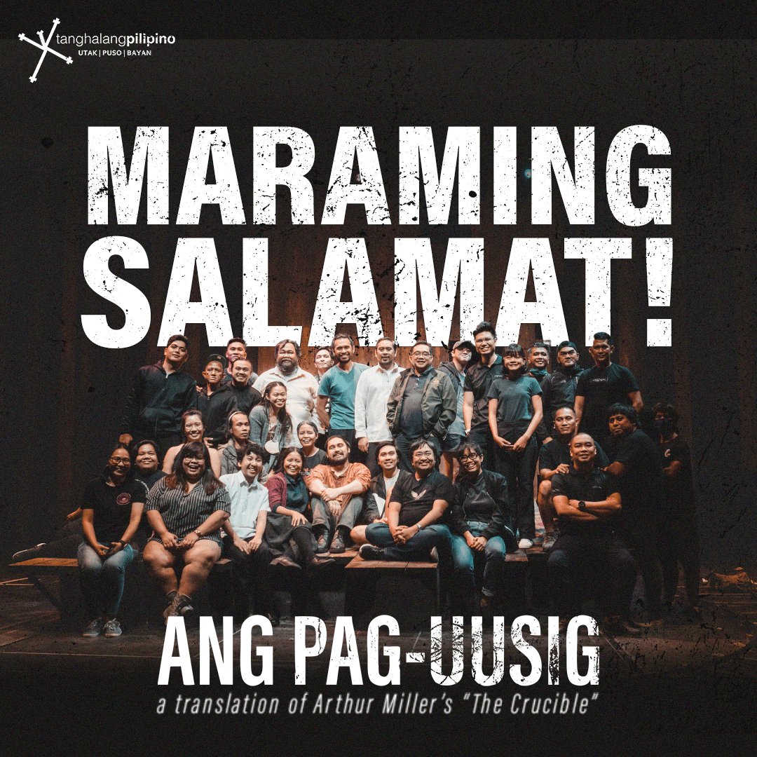 tanghalangPH's tweet photo. The hype is still on even if we’ve already concluded the showing of ANG PAG-UUSIG! 🤩

Thank you to everyone who joined us in this incredible journey of witch hunts and trials. We truly appreciate your support to the very end!

#PAGUUSIG2023
#AngPagUusig
#TP36
#MulingPaghatol https://t.co/0mJb9DseP9