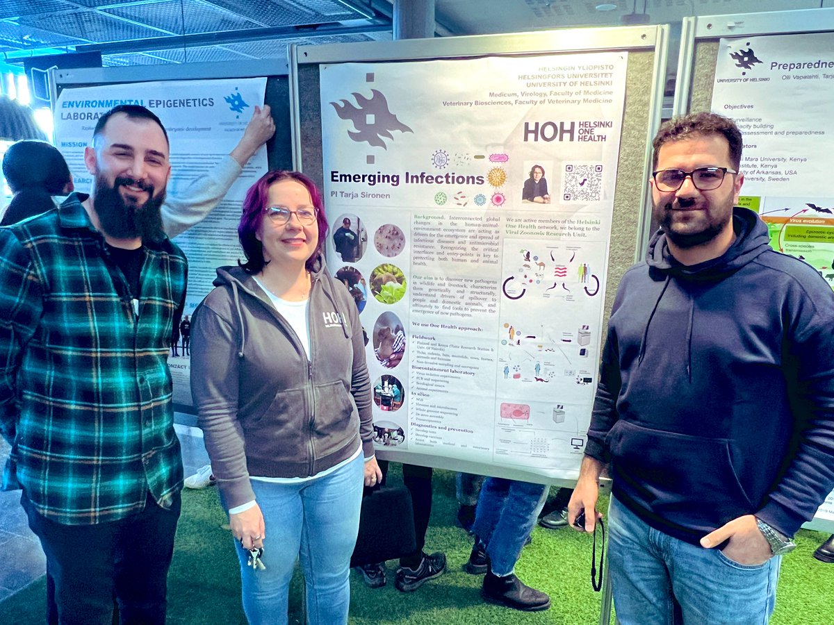 We participated at the faculty of medicine science fair day at the University of Helsinki with our group leader Prof. @SironenTarja. We shared a poster representing the main theme of our research and some of the shiny projects around the world @HelsinkiOne @helsinkiuni https://t.co/BolBMkKWAD