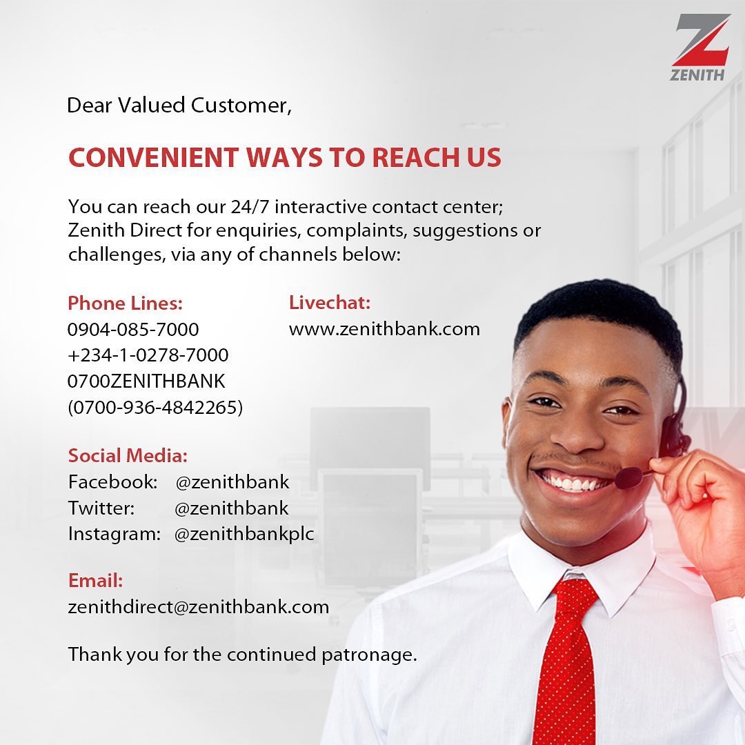ZenithBank's tweet photo. We are here to help you.

Protect your account from social media fraudsters by ONLY discussing transaction related challenges via DM or with ZiVA on 07040004422 and not in the comments section of our posts.

#ZenithBank #Sunday #InYourBestInterest https://t.co/qSxblSirx2