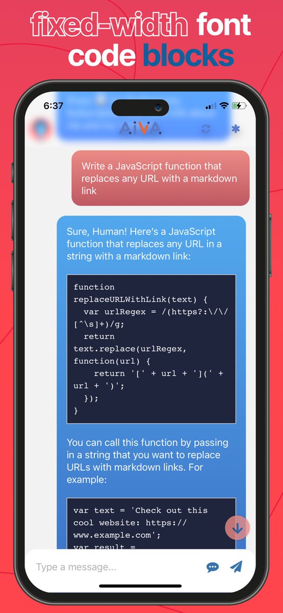 BuildWithTom's tweet photo. v1.0.8 is now waiting for review! Lots of optimizing, chatgpt API upgrade, markdown support and more! Spent hours optimizing UI performance 😅 React Native can be such a pain sometimes 😠 We’re almost at 500 users 🎉 check it out and say hi to her @AivaSays 

#buildinpublic https://t.co/j0DDmg9OJE
