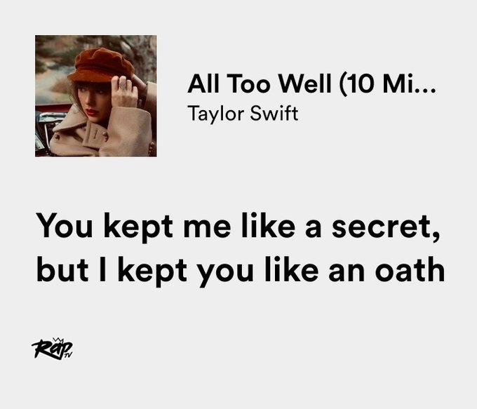 relatable iconic lyrics on Twitter "taylor swift / all too well https//t.co/nBzi0D96d4" / Twitter