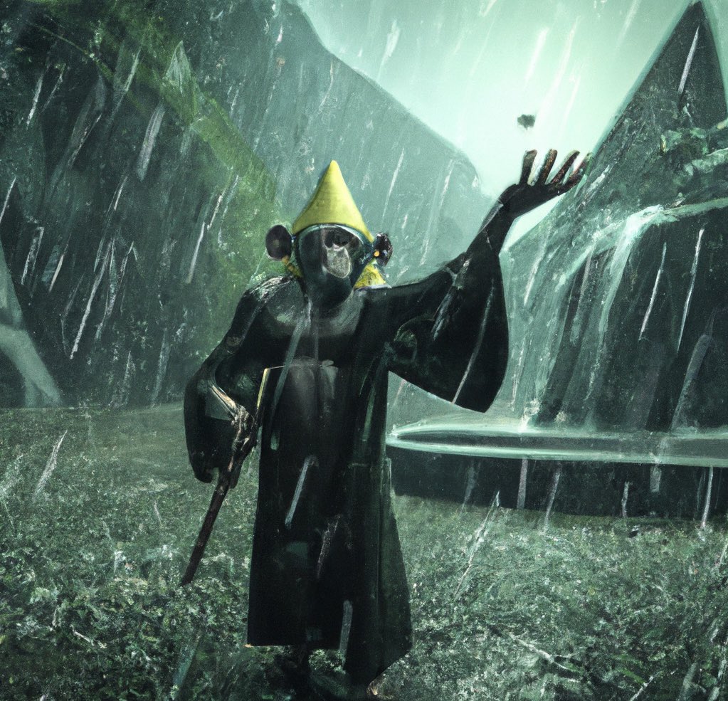 Every community needs a #wizard, including #Apes. Meet our very own Wizard Ape - the master of the ordinals universe.🧙‍♂️✨ 

Join us as we pay tribute to <a href="/TaprootWizards/">Taproot Wizards</a> with our #wizardshower ! 

Visual Credit : #ArtificialApetelligence 

#beuncommon #bitcoin #ordinals