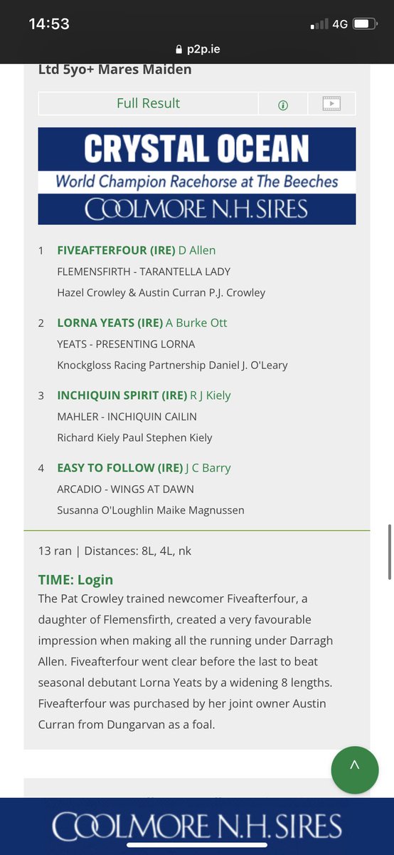 Good day at the office with Fiveafterfour winning impressively on her first start by 8 lengths in the mares maiden hurdle at Kilworth P2P today. Big future ahead for this filly 🤞<a href="/irishp2p/">p2p.ie</a>