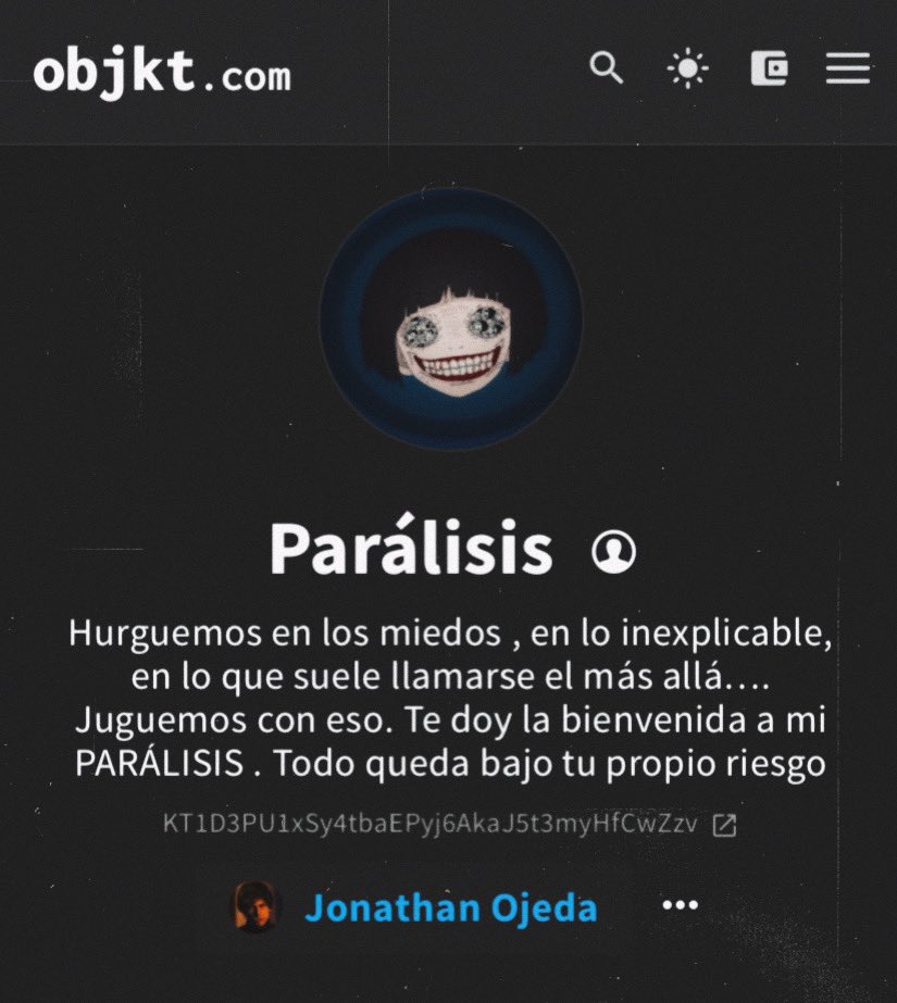 Al fin puedo decir que :🔊
Ya está disponible mi nueva colección 
🔴 Parálisis🔴
3 piezas musicales junto a ilustraciones 
10/10 
2 #tezos
1 animación con música 
2/2
5 #tezos 
( los 5 primeros coleccionistas tendrán un regalo 🎁) #objkt #NFT 
🧵🧵🧵

objkt.com/collection/KT1…