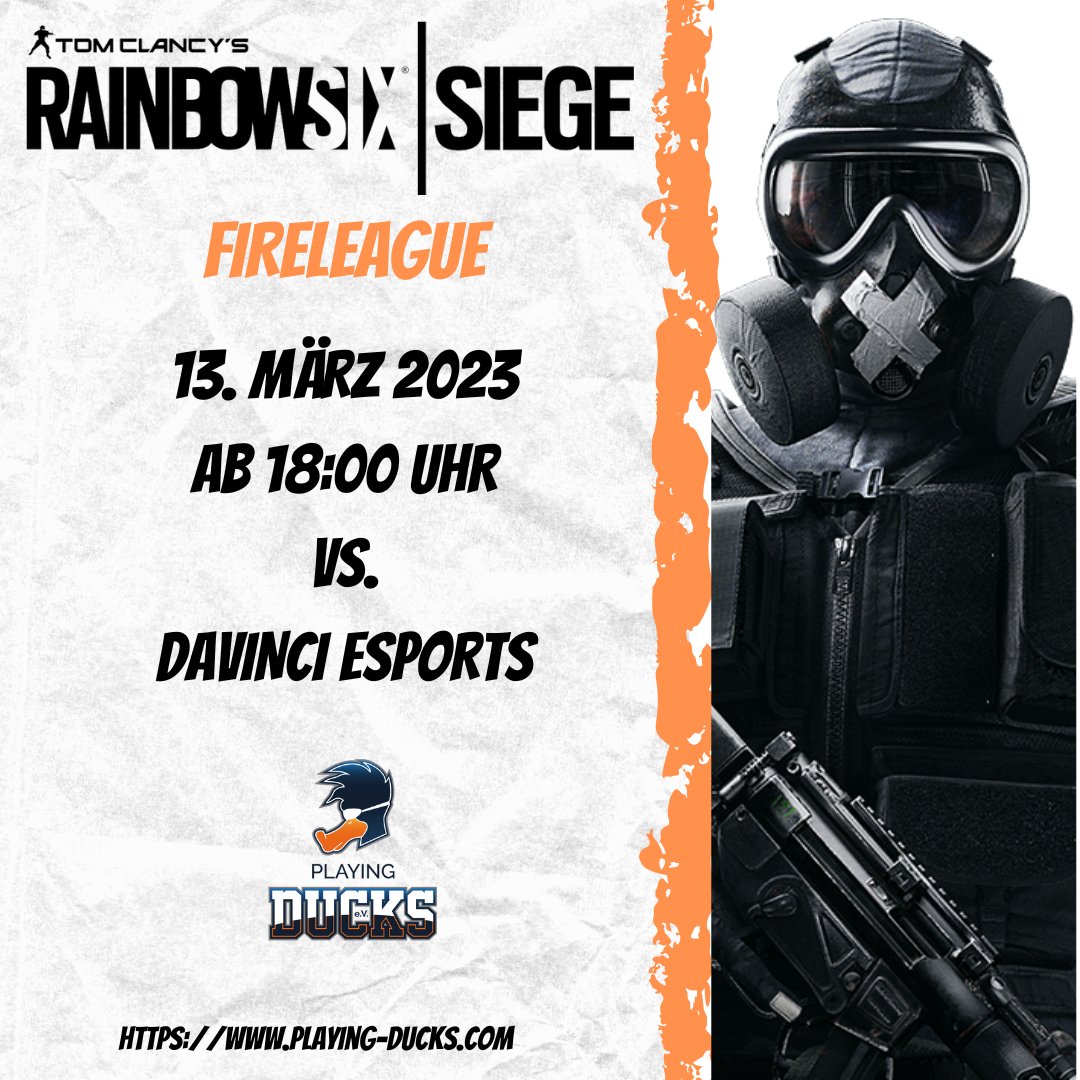 PlayingDucks's tweet image. Montag um 18 Uhr, geht es in der @RainbowSixDE Fireleague vs. @davinci_esports . Momentan läuft es leider nicht so für uns, aber kein Beinbruch. Wir wünschen @faveripper @marvfrey1 @TrueWayne_ @Dragob3rt @flyingace_r6 @LasseZoidos @Delyii_ @OdixYT Viel Erfolg!