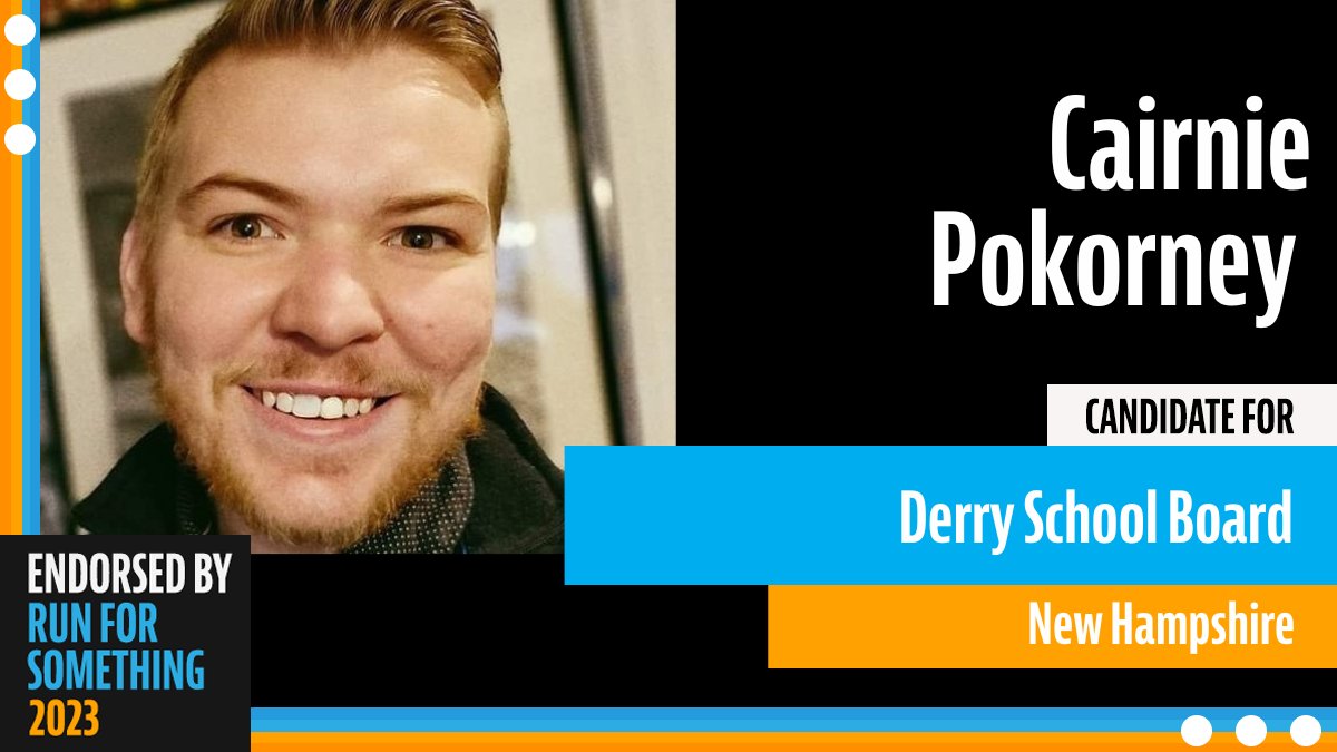 cairnie_p's tweet image. I'm thrilled to be Endorsed by #RunForSomething for the 1year Derry NH School Board race. I need your Vote March 14th

My voice is needed I'm young I am LGBTQ+ I have the lived experience of what our kids and school are facing. I with never stop working to better  Derry Schools🏫