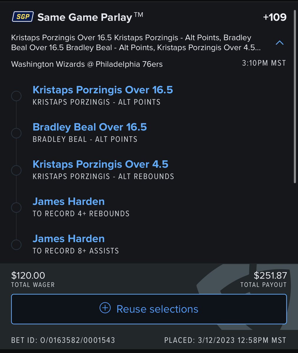 based_raj's tweet photo. SGP for Day 3:
Day 1: $30 -> $60 ✅
Day 2: $60 -> $120 ✅
Day 3: $120 -> $240 ❔
Day 4: $240 -> $480
Day 5: $480 -> $960

#sportsbet #NBABets https://t.co/N5WwLyrxjH