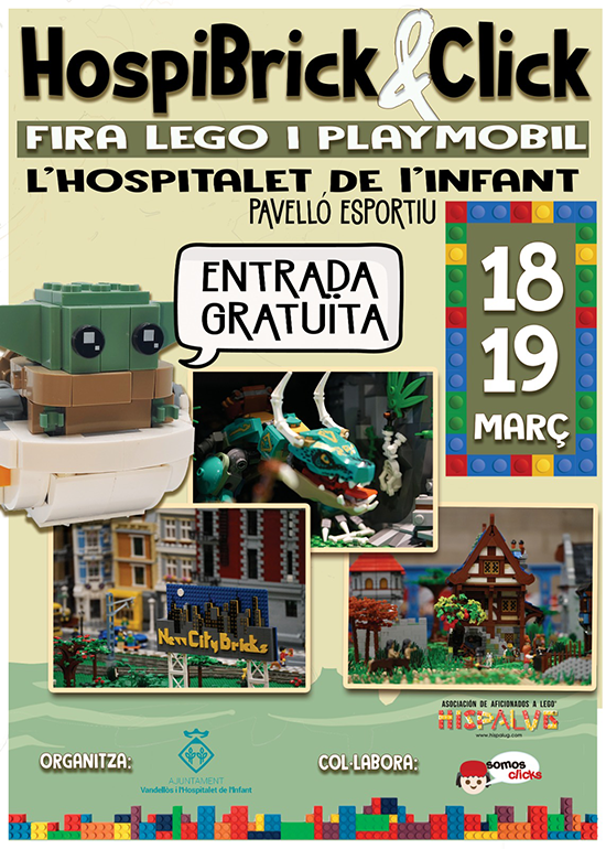 AFOLbarcelona's tweet photo. Fira Hospi #Brick &amp; #Click

Organitza: @ajuntament_vh @ForoHispaLUG @somosclicks

✅10 diorames #LEGO i 14 #Playmobil
✅200 m2 d'exposició
✅Venda productes

🗓️18 i 19/03
📍L'Hospitalet de l'Infant

#AgendaLEGO #AFOL #AFOLbarcelona #Barnabrick #LEGO

ℹ️👇
https://t.co/eDTSEUYIRv https://t.co/1LHzaLZ7OO