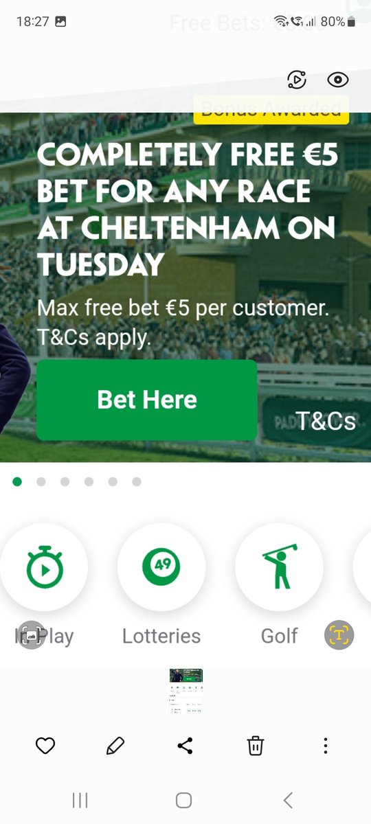 KeithBy75559159's tweet photo. @AndyRobsonTips All Done Andy 😉🤞 dont forget about the free €5 bet https://t.co/bhvCgTVMEy