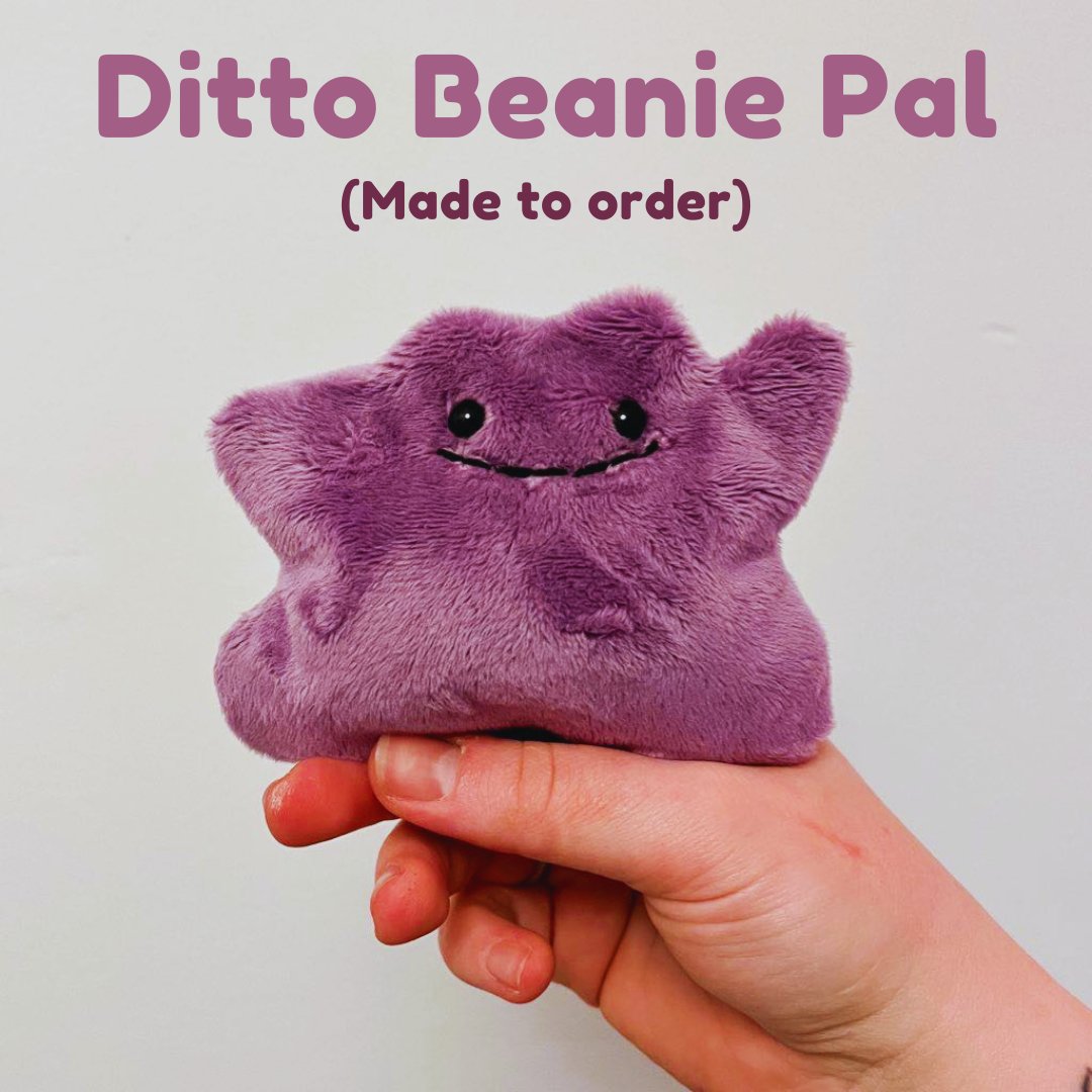 lyricstitches's tweet photo. 💜 Made to order Ditto 💜

Due to popular demand, I will now be making Ditto beanie pals as made-to-order plushies! 

https://t.co/p3Ivx6mKrT https://t.co/DrCEOQc9zs