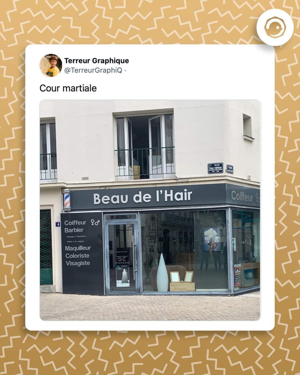 Je parie que le Barbier à côté s’appelle Les Fleurs du Poil…
