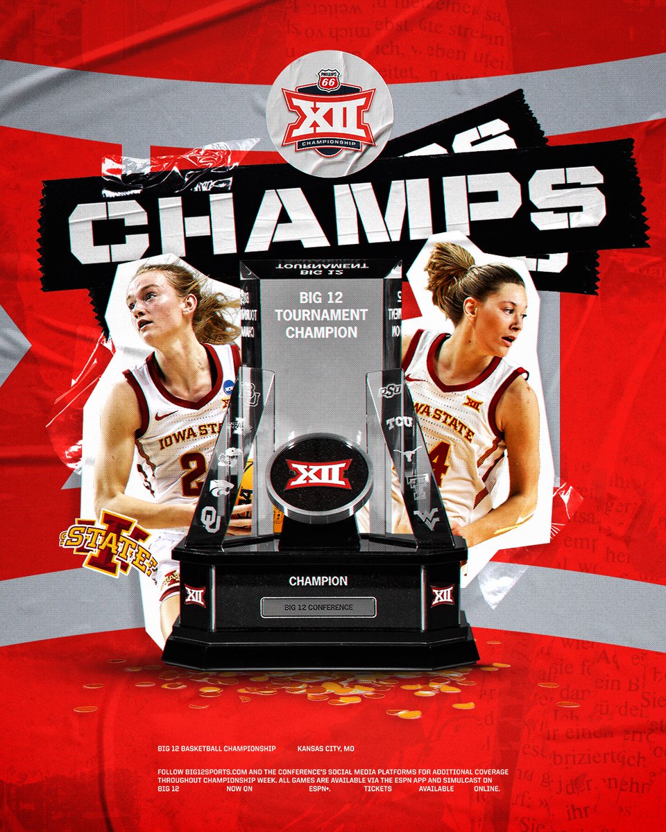 Big12Conference's tweet photo. 𝐁𝐢𝐠 𝟏𝟐 𝐂𝐡𝐚𝐦𝐩𝐢𝐨𝐧𝐬 🏆

@CycloneWBB wins the 2023 Phillips 66 Big 12 Women's Basketball Championship!

#Big12WBB x @Phillips66Gas https://t.co/thByWYO9hg