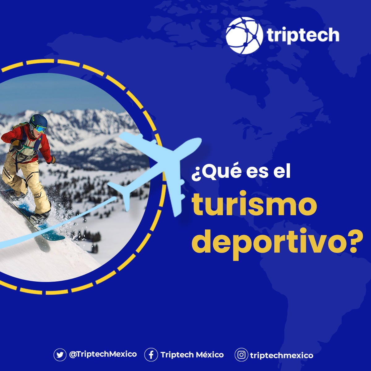 TriptechMexico's tweet photo. Algunos ejemplos de actividades populares en el turismo deportivo incluyen el esquí ⛷️, surf 🏄♂️, senderismo 🥾 y el ciclismo de montaña 🚵♀️.  ¡Anímate a ofrecer una experiencia única y activa a tus viajeros! 🤩 #TripTech https://t.co/qag6owp6GX