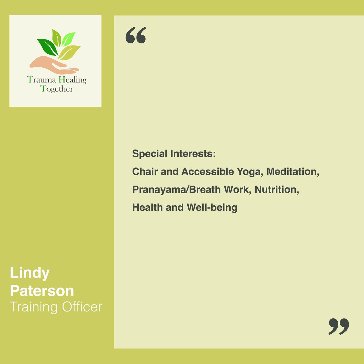 🙌 Meet the team 🙌

How are you everyone? Guess who we are going to meet this week? 

The answer is Lindy! Our amazing training officer!

#meettheteam #traumahealing #traumarecovery #charity #psychology #trauma #healing #healingtrauma #positivevibes #mentalhealth