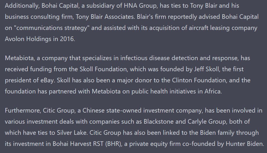 EFxScout1League's tweet photo. #Bohai firm that Hunter Biden was dealing with;
has ties to #TonyBlair by his business consulting firm, #TonyBlairAssociates.
Blair's firm advised #BohaiCapital on "communications strategy" and assisted with its acquisition of aircraft leasing company #AvolonHoldings in 2016. https://t.co/phq6mwKcLf