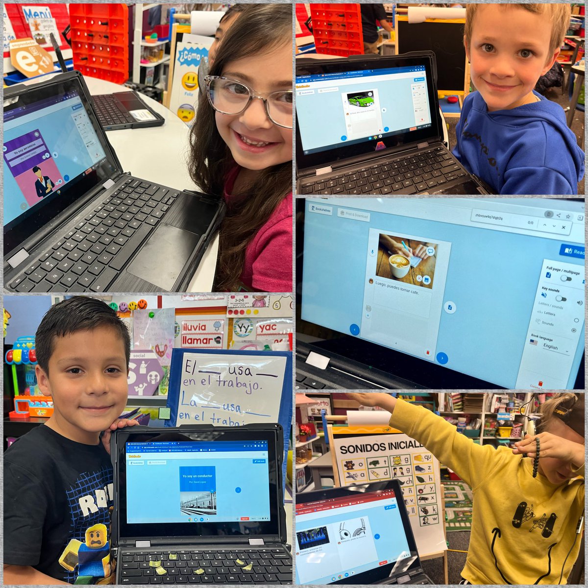 We love using @WriteReaderApp to write books about our #RIASEC future occupations!From train conductor,to flight attendant,video game designer, &DJ these writers are @CVWorldofWork experts.#bilingualwriters @BostoniaGlobal @CajonValleyUSD @MtraRamosR @Danya_BGlobal @NerelWinter