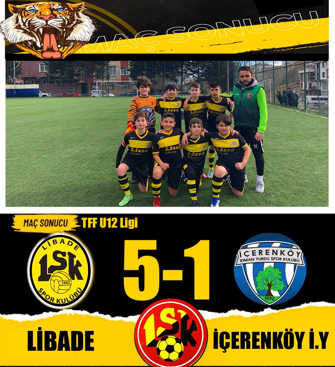 🚧TFF U12 Ligi 1.Hafta Maç Sonucu
🐯Libade 5-1 İçerenköy İ.Y
Tebrikler Kaplanlar 🐅 ❤️‍🔥