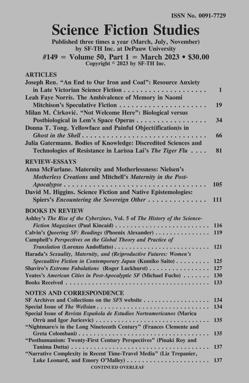 Julia Gatermann (@juliagatermann) on Twitter photo Super excited and incredibly honored that my article on #biocolonialism and non-Western knowledge traditions as a site of resistance in <a href="/haamyue/">Larissa Lai</a>'s 𝘛𝘩𝘦 𝘛𝘪𝘨𝘦𝘳 𝘍𝘭𝘶 is out now in 𝗦𝗰𝗶𝗲𝗻𝗰𝗲 𝗙𝗶𝗰𝘁𝗶𝗼𝗻 𝗦𝘁𝘂𝗱𝗶𝗲𝘀 #149!!! ✨ Super excited and incredibly honored that my article on #biocolonialism and non-Western knowledge traditions as a site of resistance in <a href="/haamyue/">Larissa Lai</a>'s 𝘛𝘩𝘦 𝘛𝘪𝘨𝘦𝘳 𝘍𝘭𝘶 is out now in 𝗦𝗰𝗶𝗲𝗻𝗰𝗲 𝗙𝗶𝗰𝘁𝗶𝗼𝗻 𝗦𝘁𝘂𝗱𝗶𝗲𝘀 #149!!! ✨