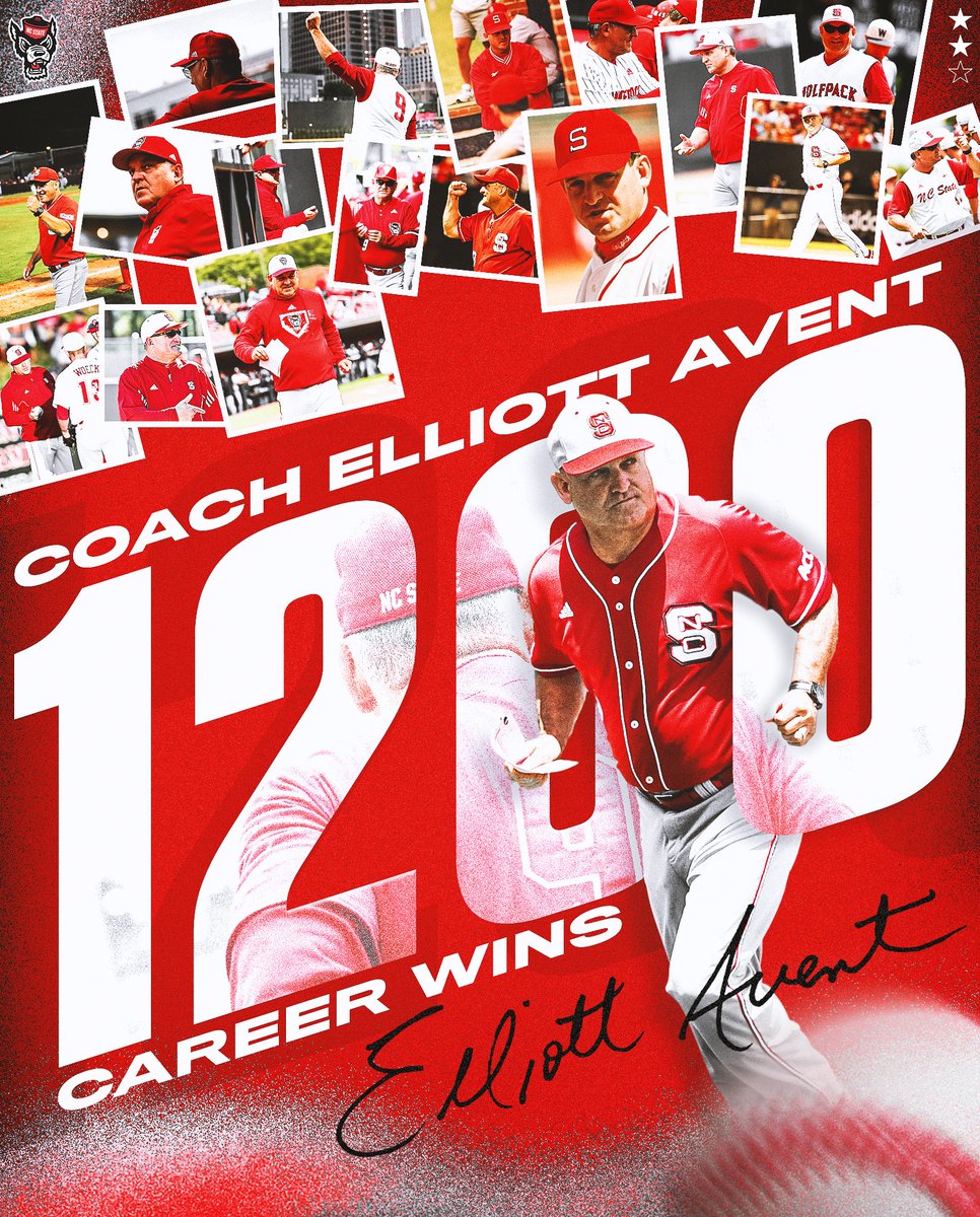 NCStateBaseball's tweet photo. Another milestone reached for the skipper 👏

Congrats to @Elliott_Avent for recording career victory No. 1,200! https://t.co/0PpzeGk2uE