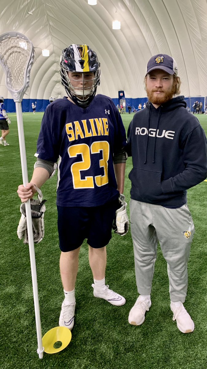 Great watching Mike play some Lax again.  Evan worked w the young guys this winter.  Spring is here.