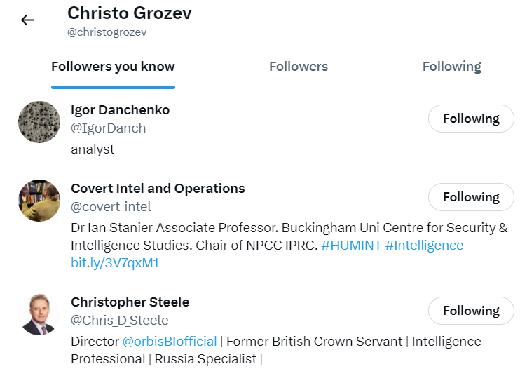 Telegraph's <a href="/rmendick/">robert mendick</a> was first to "report" on 1/27 that Erovinkin's 12/26 death was "linked to" Dossier.

The sum evidence profferd for this "link" were general twitter musings by <a href="/christogrozev/">Christo Grozev</a>, whiich are followed by <a href="/Chris_D_Steele/">Christopher Steele</a> &amp; alleged primary "collector", <a href="/IgorDanch/">Igor Danchenko</a>.