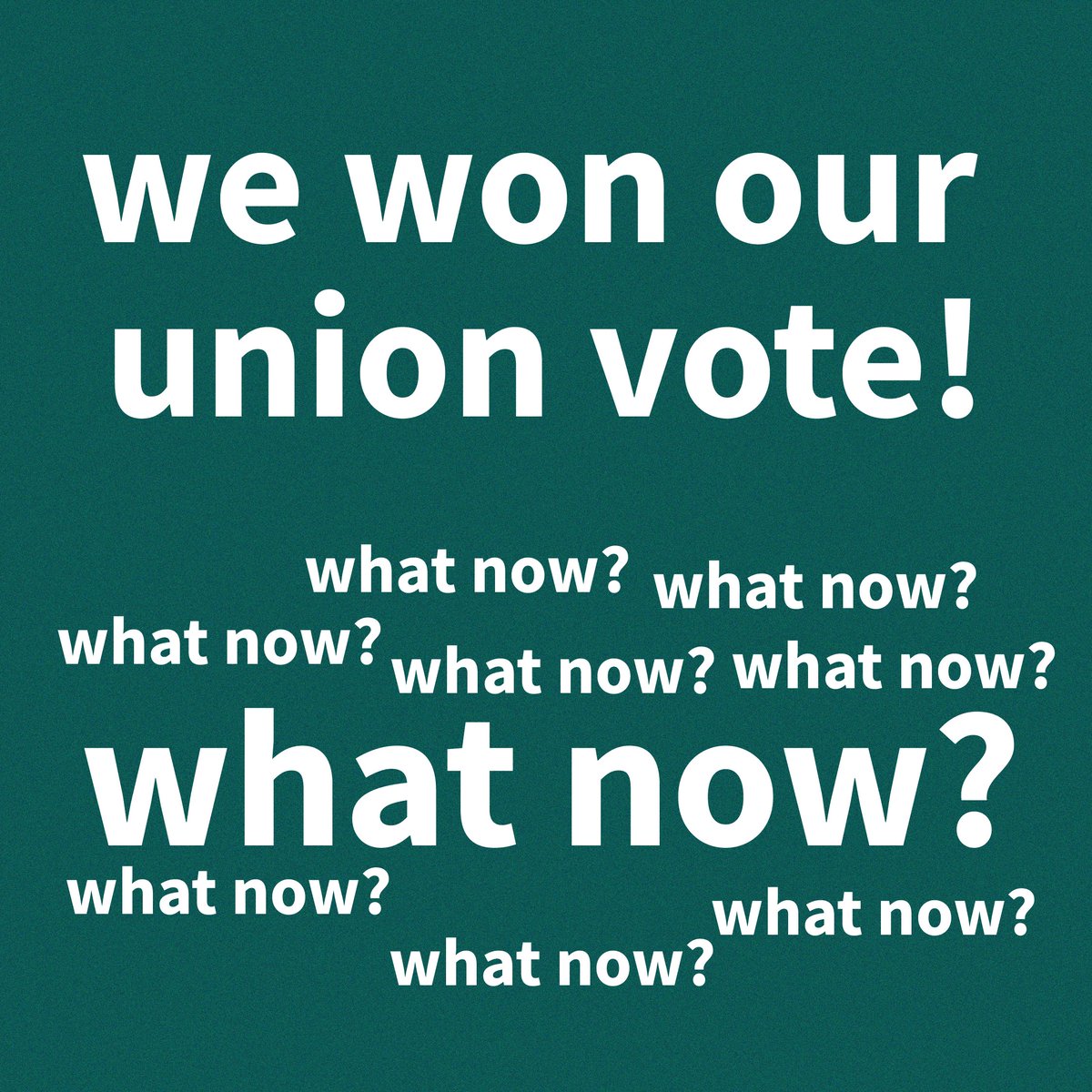 talabororg's tweet photo. we won our election (woo!) but we're not done organizing! it's time to think about what we need from a contract and prepare to bargain with Brown 🤔🤝

if you're a CS TA and interested in joining the bargaining committee email us at: talabororg@gmail.com https://t.co/IH41DvS0wS
