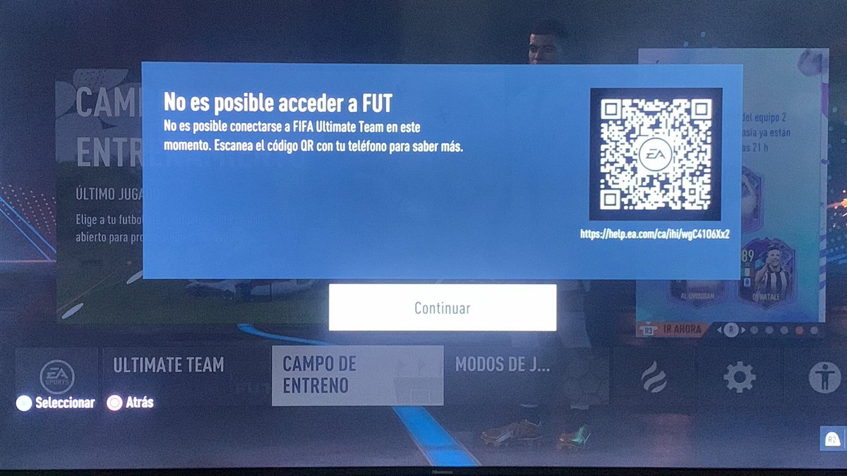 samu7serrano's tweet photo. @EASPORTSFIFA @EAFIFADirect @EASPORTSEsp  no puedo jugar ultimate team! Ampliación 24h https://t.co/TJdmFNm6pC