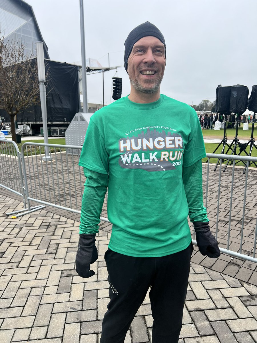 DougShipmanATL's tweet photo. Weather didn’t dampen a great day raising awareness around the great work of @ACFB 

@andreforatlanta started us off and yep- I ran the 5k!
#hungerwalk https://t.co/RD9rDm3eYZ