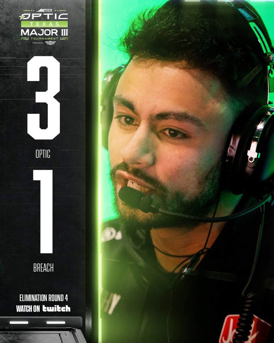 CODLeague's tweet photo. TOP 3 SECURED 🔒

@OpTicTexas continue their demolition in the elim. bracket as they ELIMINATE @BostonBreach from Major III.

#BrickByBrick | #CDL2023 https://t.co/8ms0bM1Ini