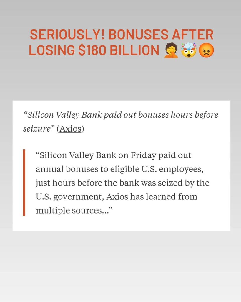 This is taking #payyourselffirst to a whole new level 😡🤯🤦
~
#siliconvalleybank #SVB #greed #greedy #fraud #bankrupt #bankfailure