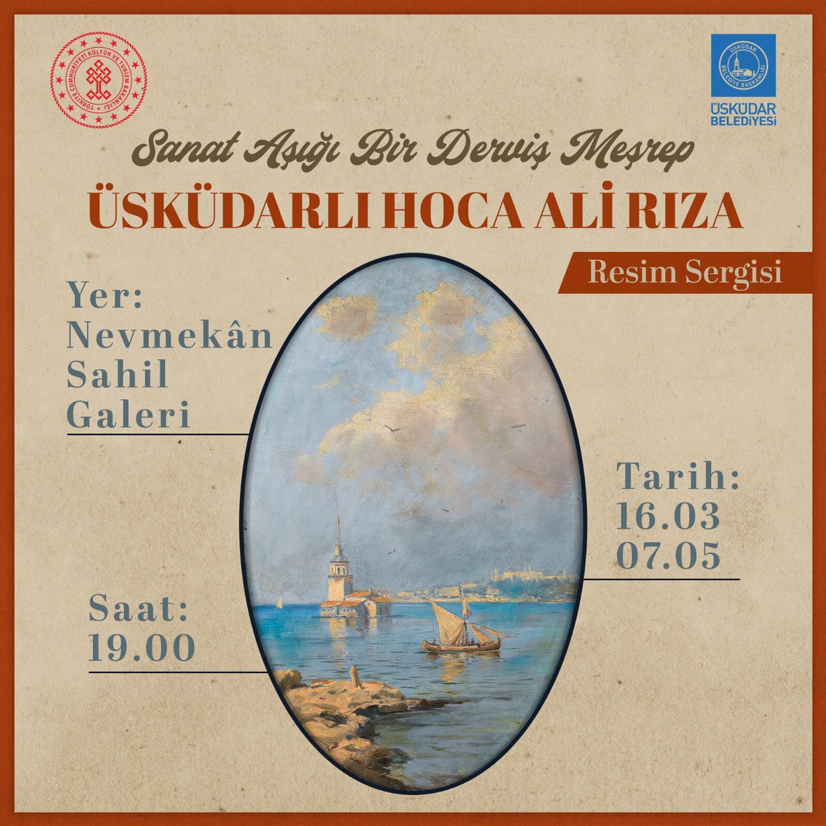 8-Hoca Ali Rıza’nın; Üsküdar’ı, İstanbul’u ve yaşadığı zamanın ruhunu sanatla anlatan eserlerinden çok özel bir seçki;

"Sanat Aşığı Bir Derviş Meşrep &amp; Üsküdarlı Hoca Ali Rıza" sergisi 16 Mart Perşembe 19.00'da, Nevmekân Sahil Galeri'de sanatseverleri bekliyor.