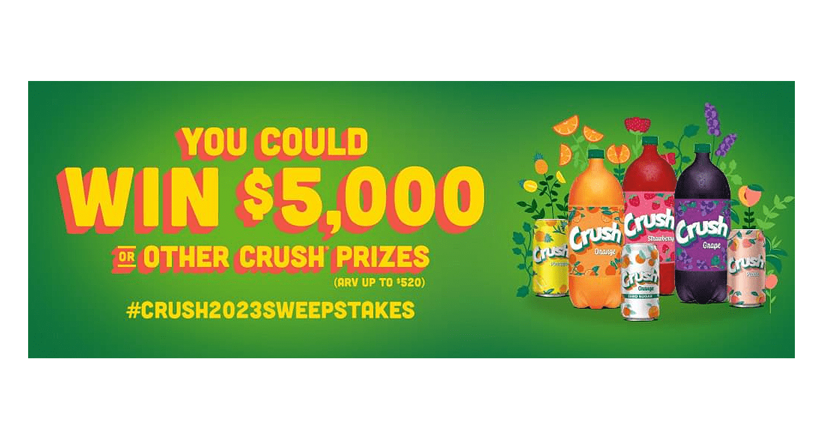 GooseGiveaways's tweet photo. Daily entries = more chances to win 🙌 Crush Soda's 2023 Spring Instant Win Sweepstakes is here! 🎉 Win a year's supply of Crush & more! 💥 Link: https://t.co/8kXwkLCrJy Ends 5/31 - US, DC, 18+
#CrushSoda #Sweepstakes #DailyEntries #InstantWin #Winning https://t.co/Aahn6vfJAM