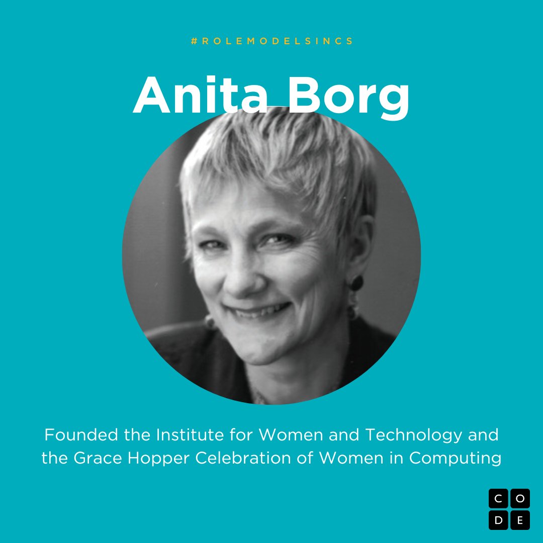 Borg passionately believed in working for greater representation of technical women. Her goal was to have 50% representation for women in computing by 2020. #RoleModelsinCS #womenshistorymonth
