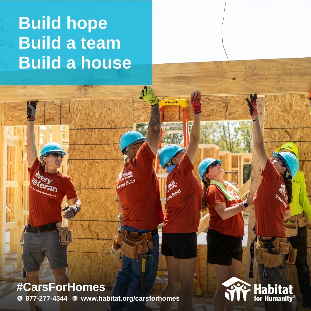 habitatskc's tweet photo. Build hope. Build a team. Build a house. Together, we can change the lives of families in need of affordable housing. Donate your car today and make a difference.
#HabitatForHumanity
#CarsForHomes
#HelpBuildHomes
#TogetherWeCan
#MakeADifference https://t.co/Ck4ngfV42T
