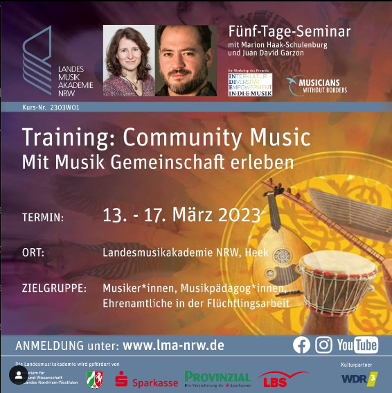 JuanDavidGarzon's tweet photo. Excited about the upcoming training week for musicians &amp; music educators to develop their skills in social inclusion for people on the move in Germany! It's fully booked, but don't worry, we have a few spots left for the June training. Hurry, book your spot now! #music #inclusion https://t.co/03BRpIRr9W