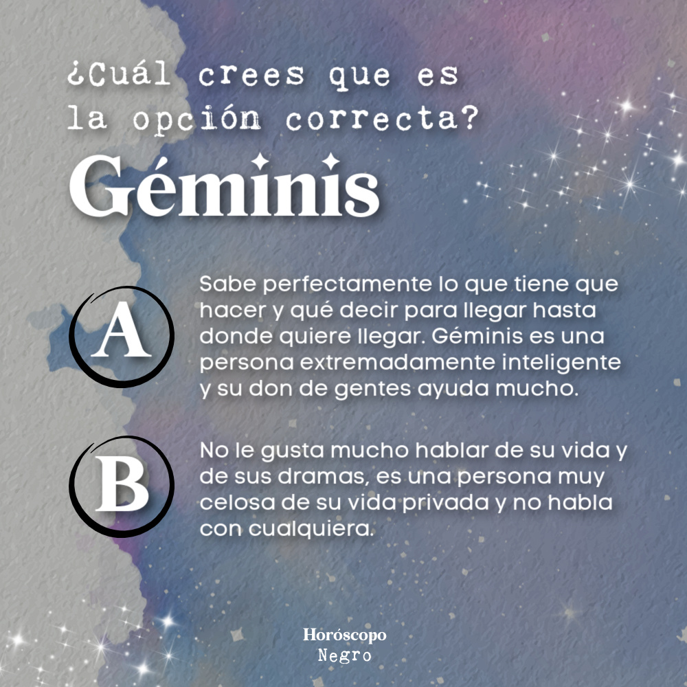 ¿Cuál crees que es la opción correcta? ✨🔮✨ #geminis #horoscoponegro
