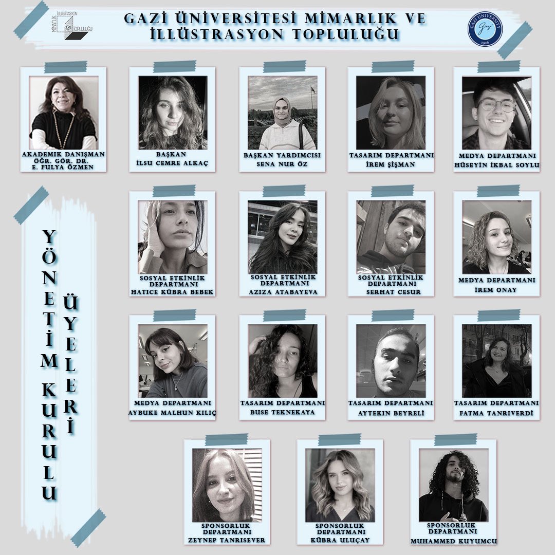 Selam arkadaşlar🫶🏻,
Yeni dönem GÜMİT Yönetim Kurulu olarak sizlerle birlikte bol etkinlikli ve bol eğlenceli günleri iple çekiyoruz.🎉 Biz sizlerle GÜMİT olmayı seviyoruz.😇 En yakın zamanda bir araya gelmenin heyecanı içindeyiz.🥹 Güzel ve keyifli bir dönem için takipte kalın.🥳