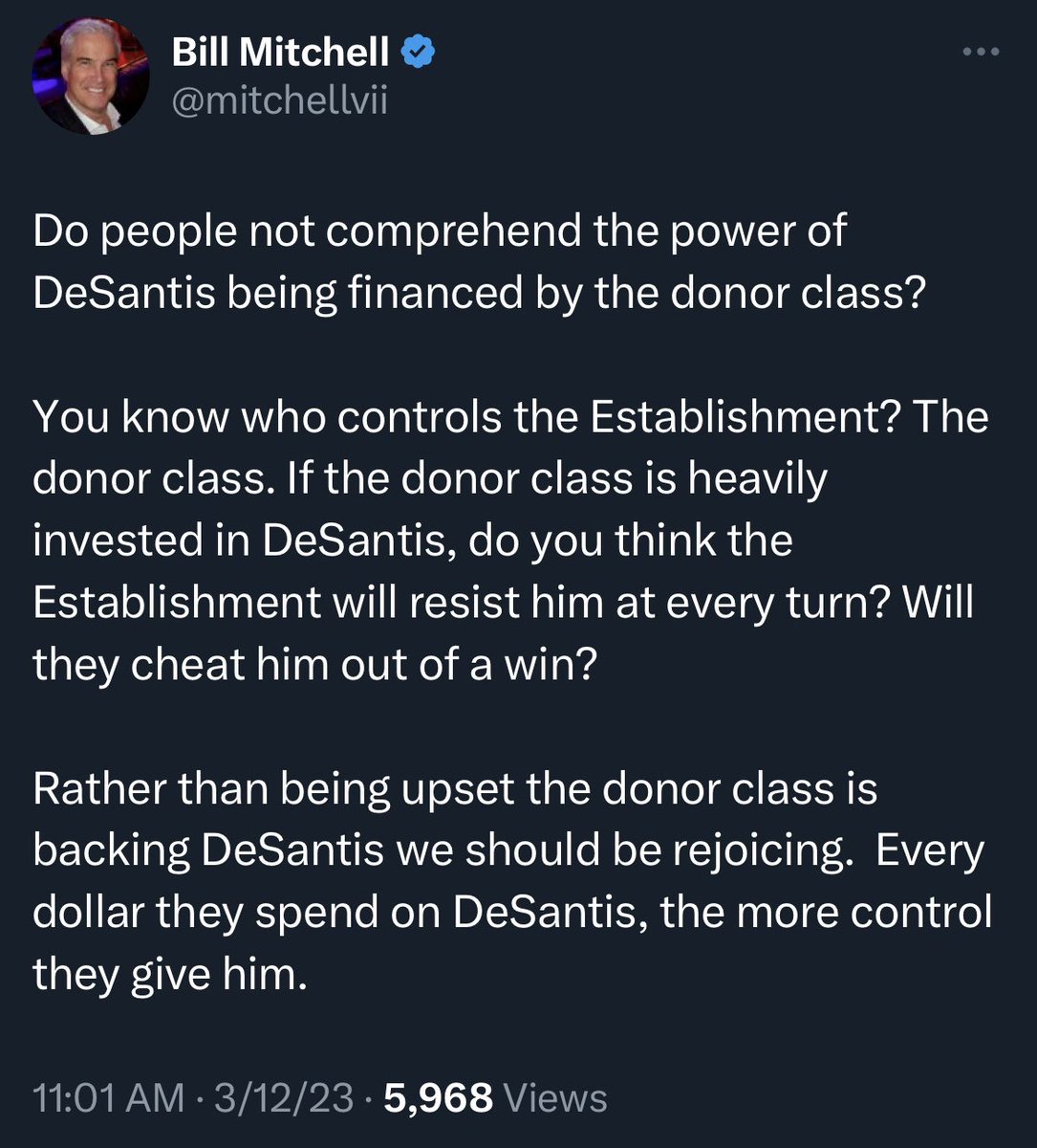 Filipkowski Nails This …Donor Class Owns DeSantis , Donor Class IS the beating heart of The Republic...