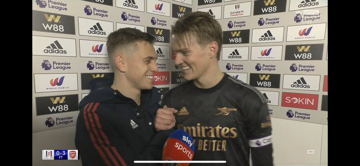 🗣️Martin Ødegaard on Leandro Trossard after the Fulham win: 'I love to play with him!' 😍