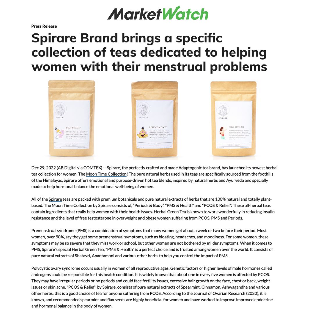 spirareofficial's tweet image. Spirare Tea's Moon Time Collection is made with love and intention to support women's health and well-being.

An article published by @marketwatch has explained how to ease menstrual symptoms with Spirare Tea's thoughtfully crafted blends.
#SpirareTea #SpirareWellness #PeriodCare