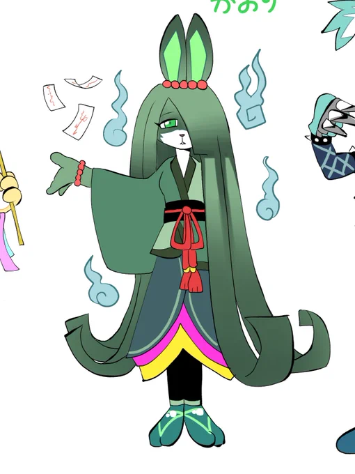 Kaori is a calm sorceress with special curse powers. She uses her curse power to mind-control her enemies by making them curse her. Her favorite food is seri nabe! 