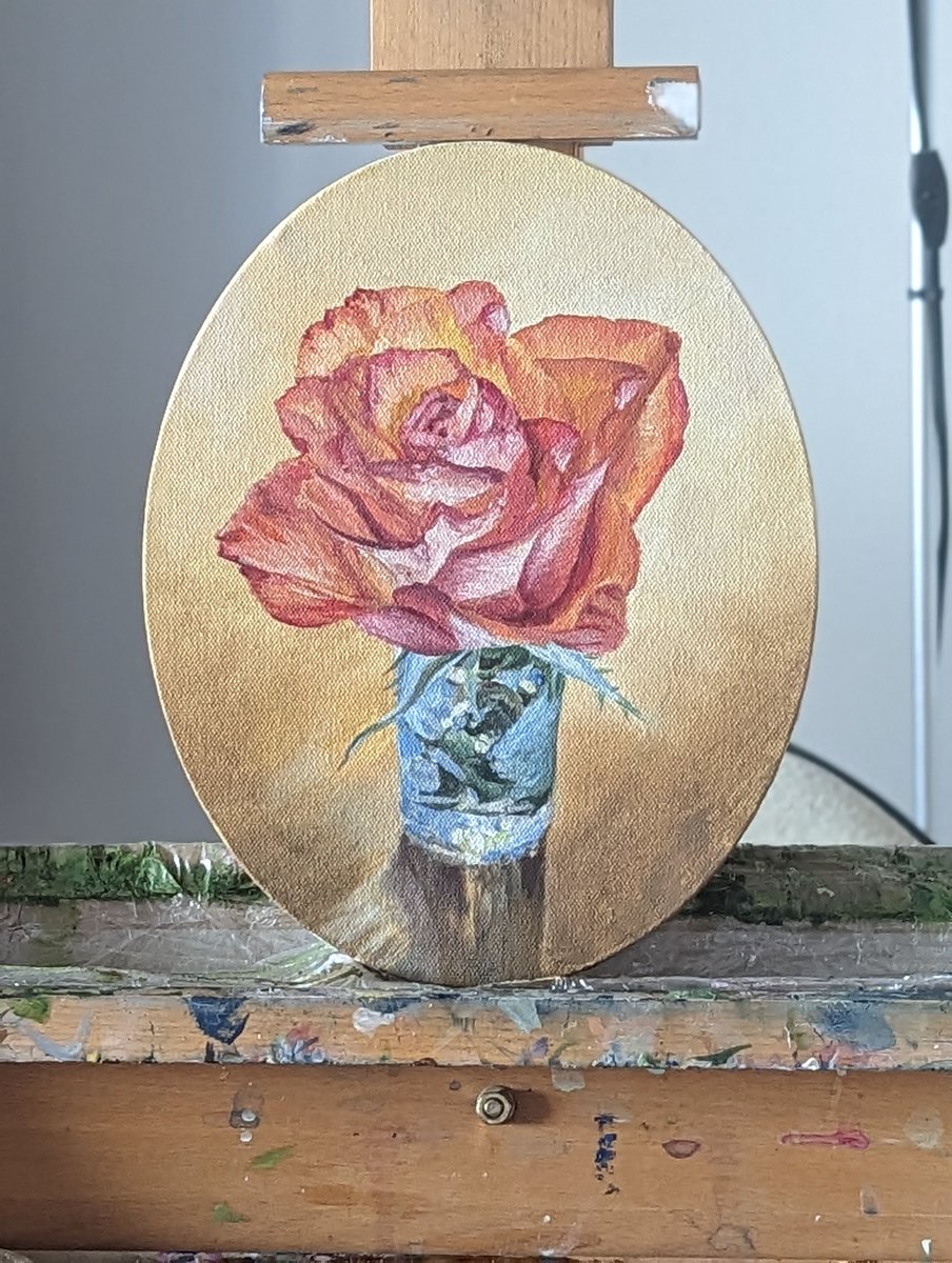 AKAYTek's tweet photo. A special little something, before the next big thing. 'Into Your Garden'series.

'Rose'
Size: 8" x 10" oval
Medium: Oil on canvas https://t.co/1eunvYptQn