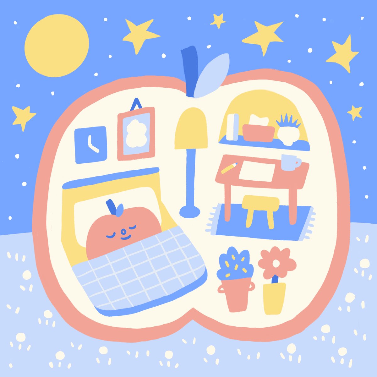 Cosy little apple house 🍎  

#kidsillustration #Procreate