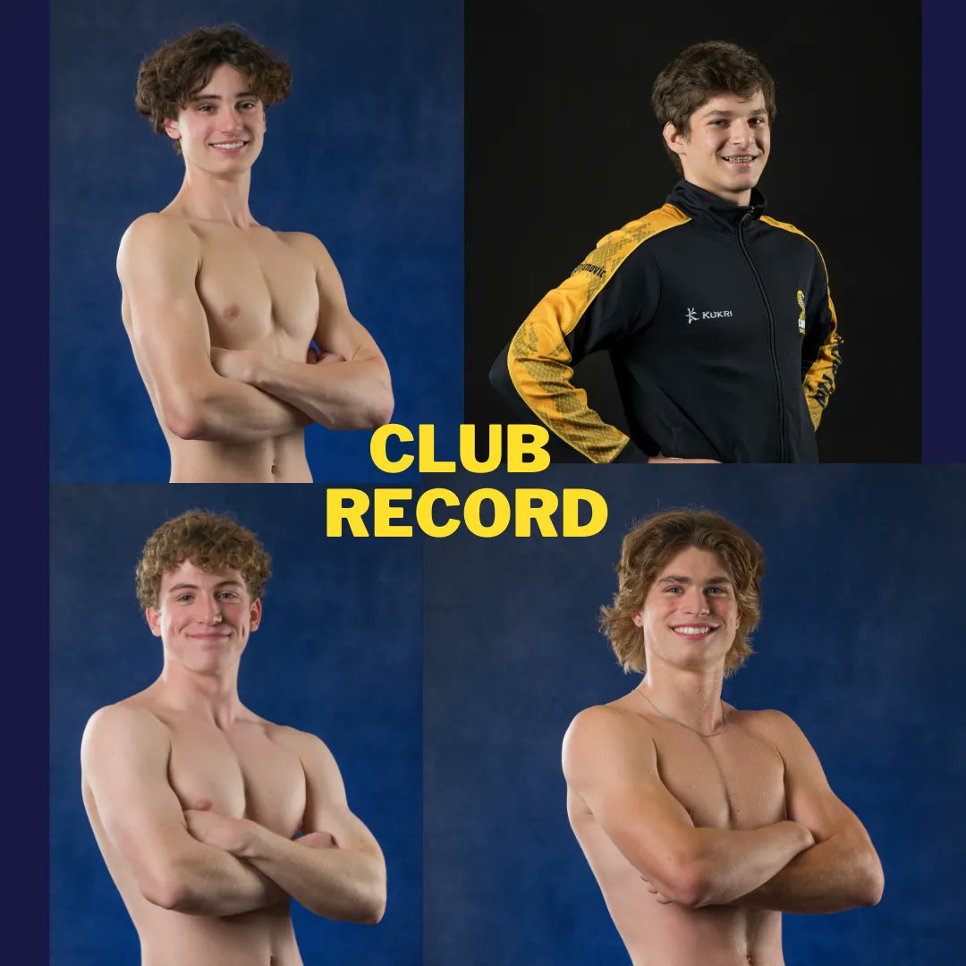 COBRAswimming's tweet photo. Club Record Alert! The COBRA Sr. Boys Relay team (Marcus, Jacob, Jayden &amp; Cale) break the coveted 200 LC m Free Relay club record from 1995 including 2 former Olympians. -accomplished during the 2023 Winter Ontario Swimming Championships in March. #cobrapride #Brampton #swimming https://t.co/p9Vwa7uybF