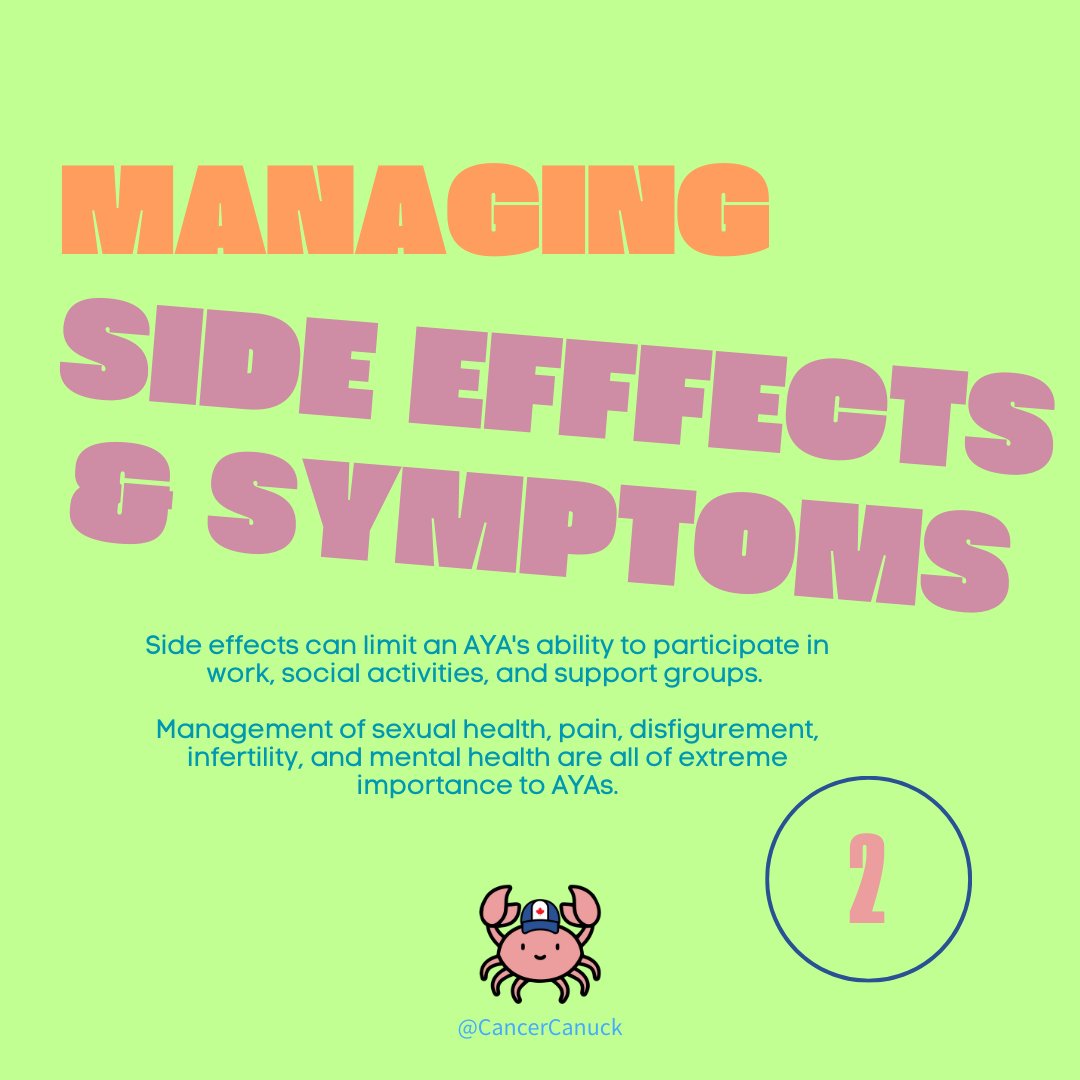 CancerCanuck's tweet image. The side effects, or #SideEffucks, as we like to call them, are far reaching. 

It's important for AYAs to learn how to cope with side effects that can and do have a lifelong impact following treatment.

There are so many factors that it's hard to list them all.