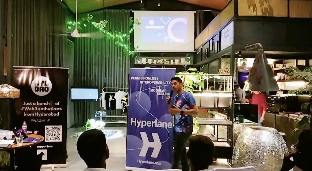 sivramshastri's tweet image. We've successfully hosted the #Hyperlaunch Hyderabad Edition 🔥

The first ever @HyperlaneIndia meet-up in Hyderabad ⏩

Attendees got to learn the interchain architecture of @Hyperlane_xyz &amp;amp; the amazing features it offers ✨

Special thanks to @rohanreddy &amp;amp; @Designerhv 🙌