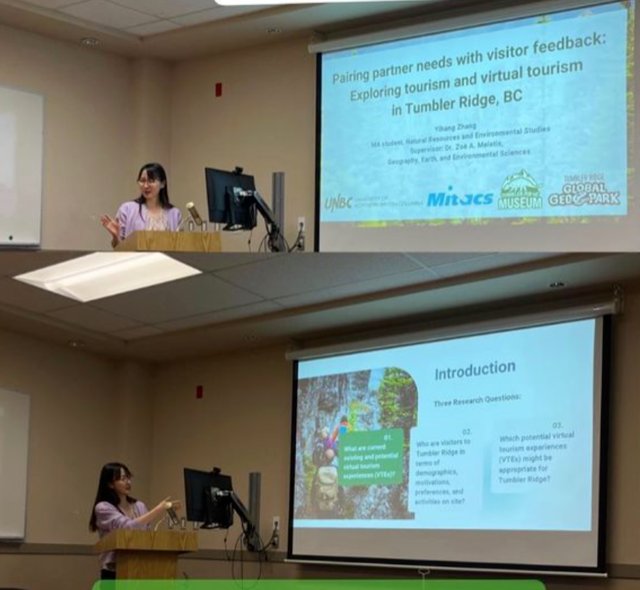 #UNBC Undergrad & grad students - more successful @WDGeog conference presentations at @UFVGeography
 
Mikhaila Carr, Alishia Lindsay, Steinunn Jonatansdottir & Yihang Zhang doing well. Congrats!

Thanks to Dr. @NeilHanlon3 Roger Wheate, Ellen Petticrew @khfaranali & Mark Groulx