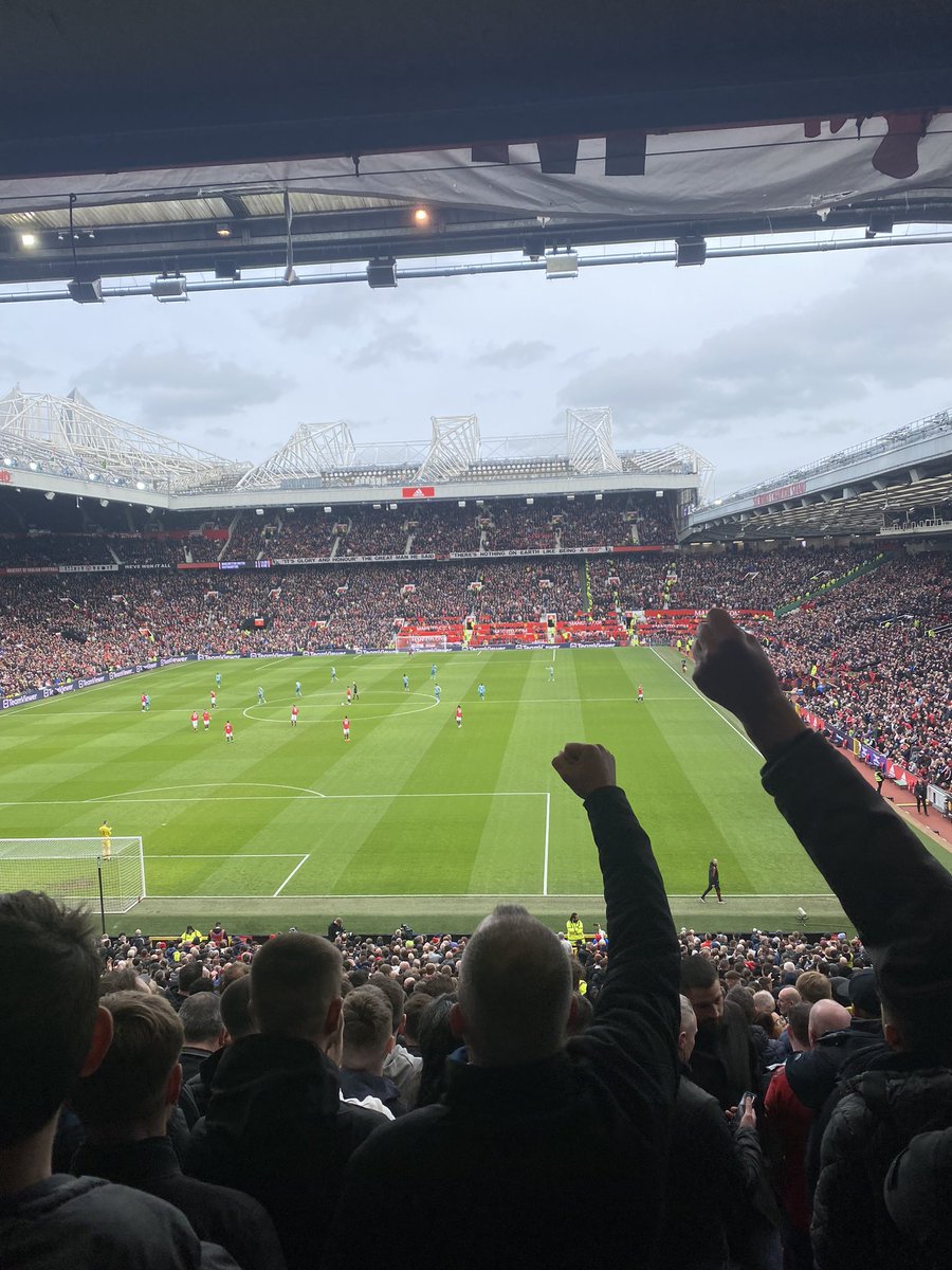 intercitytix's tweet photo. Stretford end right side today 

United unlucky to not have a pen, hit the post and deserved the win. Not a bad result in the end https://t.co/K5hEaP7V0J